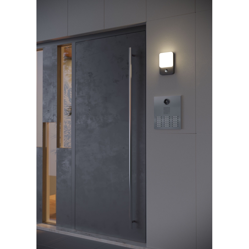 Redo 90134 - LED utomhusvägglampa med rörelse- och skymningssensor COLIN LED/9W/230V 4000K IP54 antracit