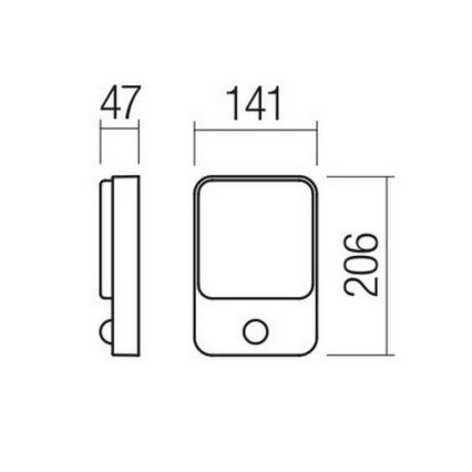 Redo 90134 - LED utomhusvägglampa med rörelse- och skymningssensor COLIN LED/9W/230V 4000K IP54 antracit