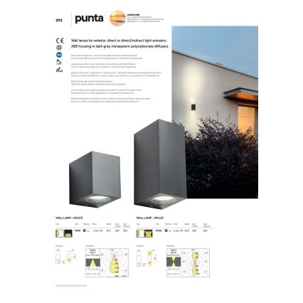 redo 90151 - Utomhus Väggbelysning PUNTA 1xGU10/7W/230V IP44