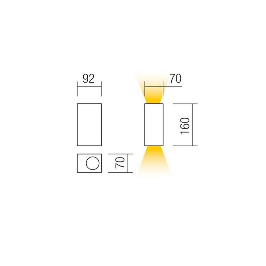 redo 90152 - Utomhus Väggbelysning PUNTA 2xGU10/7W/230V IP44