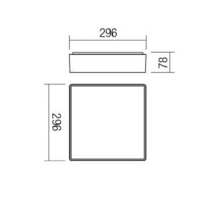 Redo 90158 - LED taklampa för utomhusbruk MARINA LED/16W/230V 29,6x29,6 cm IP65 antracit