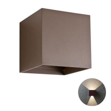 Redo 90174 - LED vägglampa för utomhusbruk VARY 2xLED/6W/230V 3000K IP54 brun