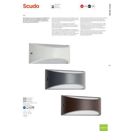 Redo 90191 - LED vägglampa för utomhusbruk SCUDO LED/10W/230V 3000K IP54 antracit