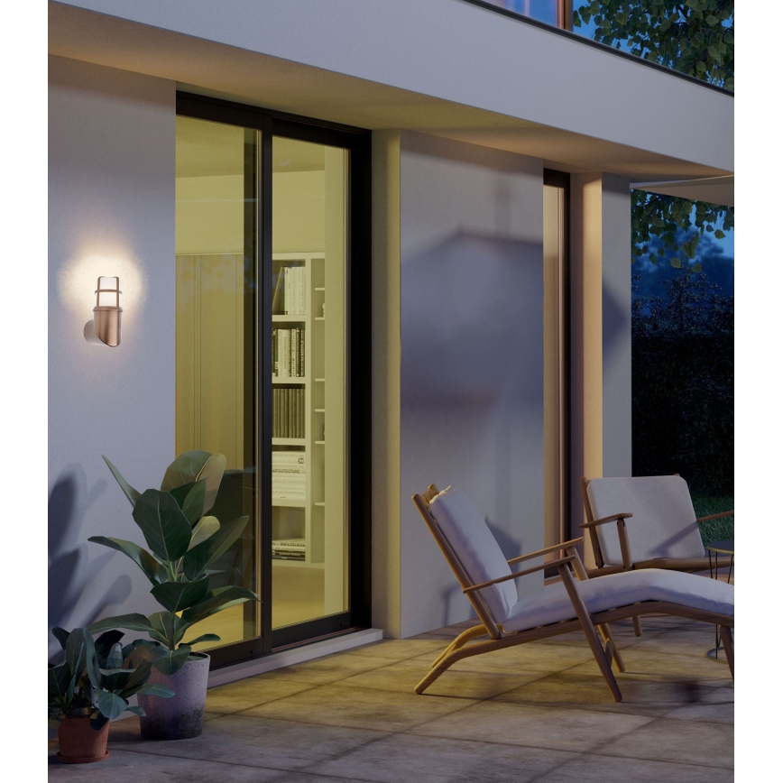 Redo 90197 - Utomhus vägglampa TRITON 1xE27/28W/230V IP54 koppar