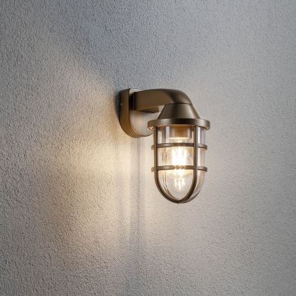 Redo 90205 - Utomhus vägglampa CAGE 1xE27/28W/230V IP44 mässing