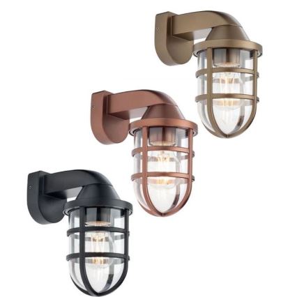 Redo 90205 - Utomhus vägglampa CAGE 1xE27/28W/230V IP44 mässing