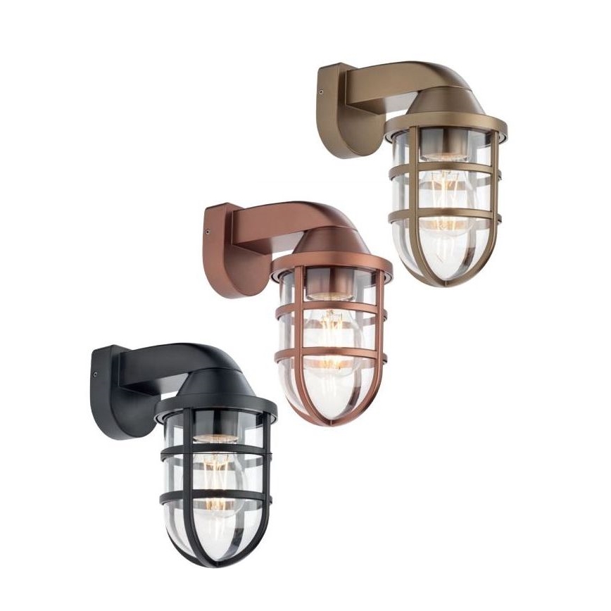 Redo 90205 - Utomhus vägglampa CAGE 1xE27/28W/230V IP44 mässing