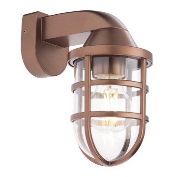 Redo 90206 - Utomhus vägglampa CAGE 1xE27/28W/230V IP44 koppar
