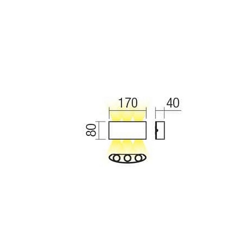 Redo 90226 - LED vägglampa för utomhusbruk FABO LED/6W/230V 3000K IP54 grå