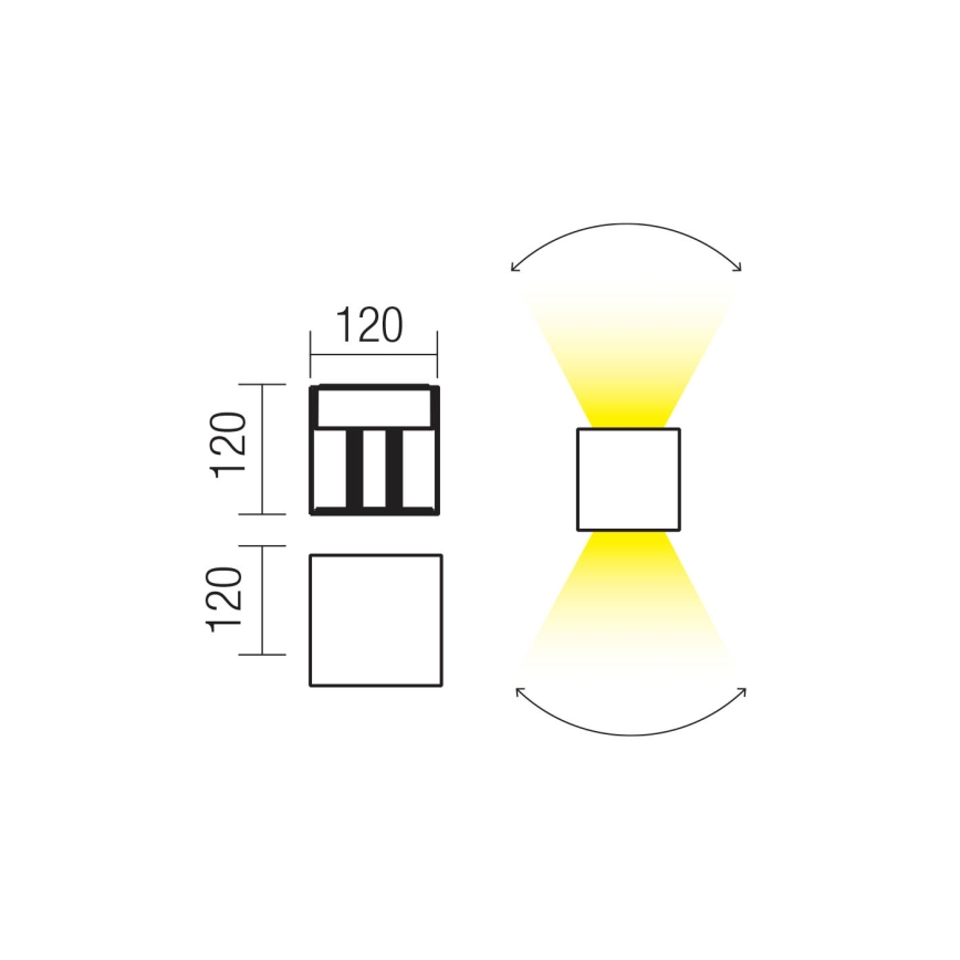 Redo 90294 - LED utomhusväggarmatur VARY 2xLED/10W/230V 3000K IP54 vit