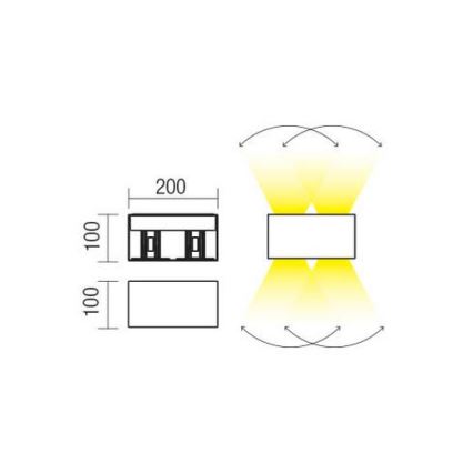 Redo 90303 - LED vägglampa för utomhusbruk VARY 4xLED/5W/230V 4000K IP54 antracit