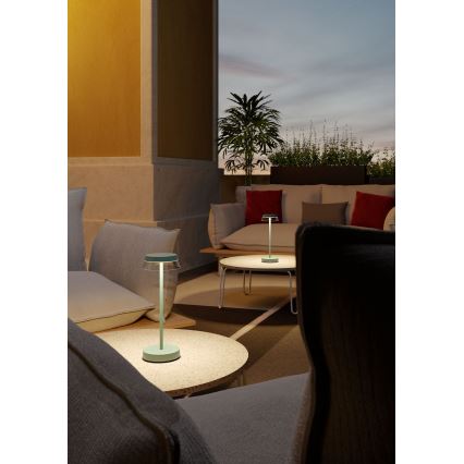 Redo 90309 - LED Dimbart Touchbordslampa ILUNA LED/2,5W/5V 2700-3000K 3000 mAh IP65 grön