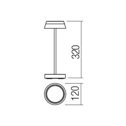Redo 90310 - LED Dimbart Touchbordslampa ILUNA LED/2,5W/5V 2700-3000K 3000 mAh IP65 blå