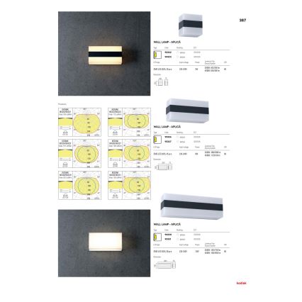 Redo 90322 - LED vägglampa för utomhusbruk KODIAK LED/5W/230V IP65 vit/svart