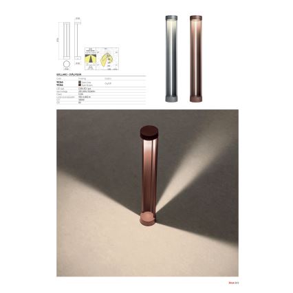 Redo 90365 - LED-utomhuslampa ZEUS LED/11,5W/230V 3000K 75 cm IP54 antracit