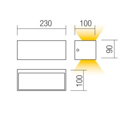 Redo 90373 - LED vägglampa för utomhusbruk LAMPRIS LED/13W/230V IP65 vit