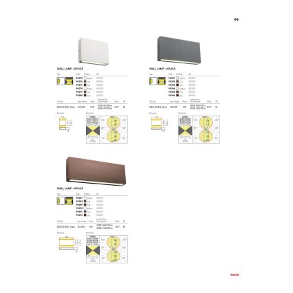 Redo 90388 - LED vägglampa för utomhusbruk KAMAL LED/15W/230V 3000K IP54 grå