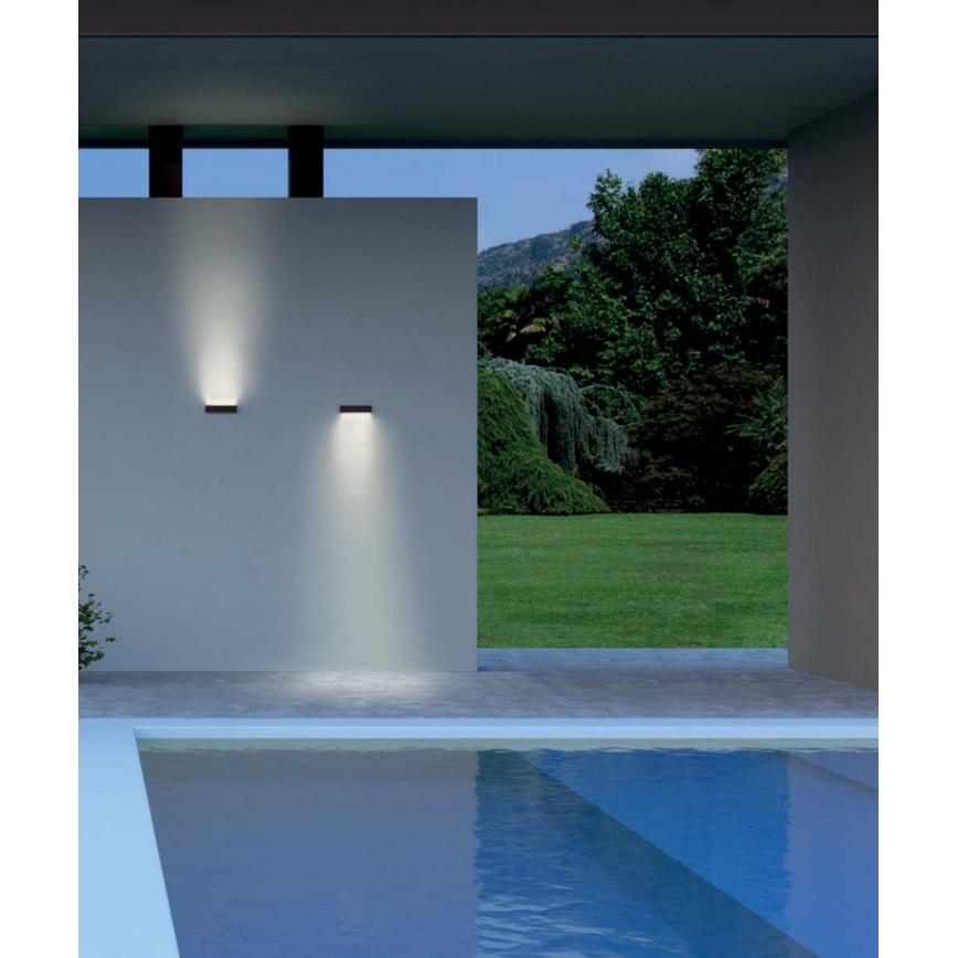 Redo 90395 - LED vägglampa för utomhusbruk OMNIA LED/12W/230V 3000K IP54 brun