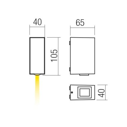 Redo 90417 - LED vägglampa för utomhusbruk ACE LED/3,36W/230V 3000K IP54 brun