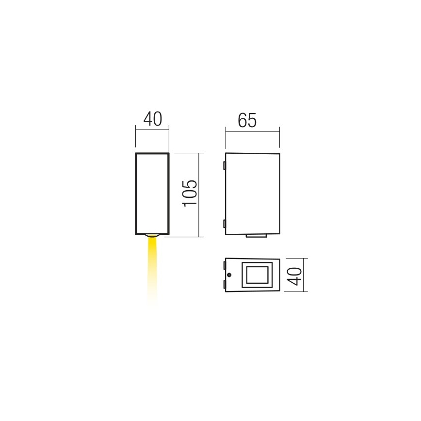 Redo 90417 - LED vägglampa för utomhusbruk ACE LED/3,36W/230V 3000K IP54 brun
