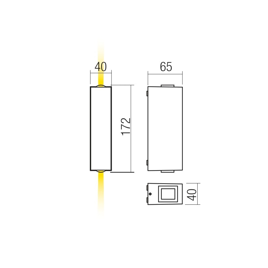 Redo 90421 - LED vägglampa för utomhusbruk ACE 2xLED/5,84W/230V 3000K IP54 grå