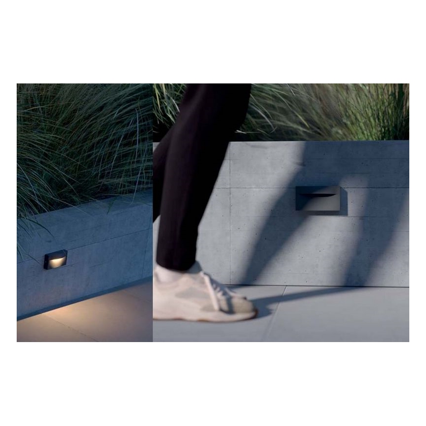 Redo 90426 - LED vägglampa för utomhusbruk POLIFEMO LED/8W/230V IP65 antracit