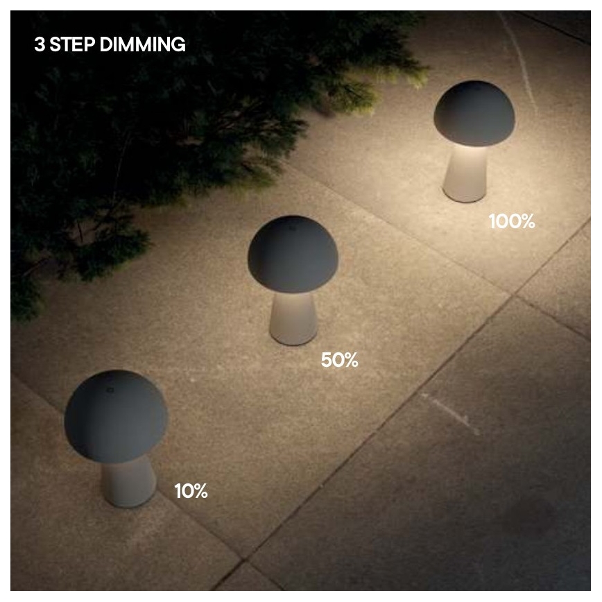 Redo 90439 - dimbar beröringsstyrd utomhuslampa KIRA LED/4,7W/230V 2200 mAh IP44 svart