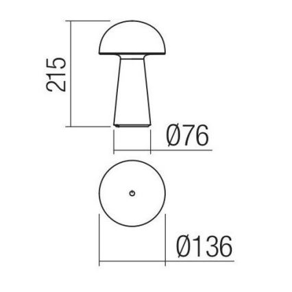 Redo 90439 - dimbar beröringsstyrd utomhuslampa KIRA LED/4,7W/230V 2200 mAh IP44 svart