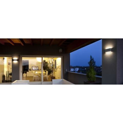 Redo 90452 - KLIPPE LED utomhusvägglampa, 24 W, 230 V, 3000 K, IP54, antracit