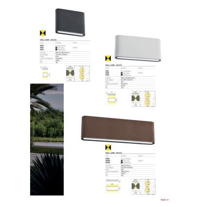 Redo 90452 - KLIPPE LED utomhusvägglampa, 24 W, 230 V, 3000 K, IP54, antracit