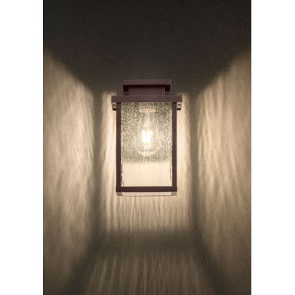 Redo 90463 - Vägglampa för utomhusbruk YARD 1xE27/42W/230V IP44 brun