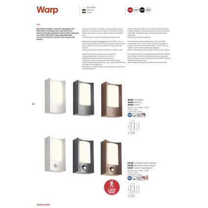 Redo 90483 - LED vägglampa för utomhusbruk WARP LED/8W/230V 3000K IP44 antracit