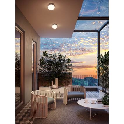 Redo 90496 - LED taklampa för utomhusbruk URANIA LED/10W/230V diameter 16 cm 3000K IP65 brun