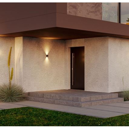 Redo 90498 - LED vägglampa för utomhusbruk MILESTONE 2xLED/3W/230V IP54 antracit