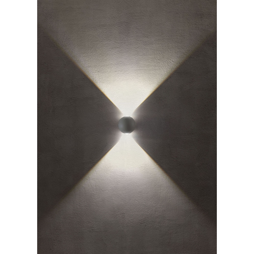 Redo 90498 - LED vägglampa för utomhusbruk MILESTONE 2xLED/3W/230V IP54 antracit