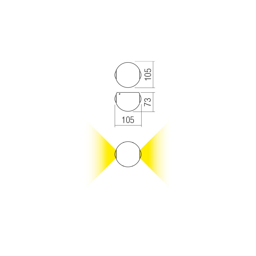 Redo 90498 - LED vägglampa för utomhusbruk MILESTONE 2xLED/3W/230V IP54 antracit
