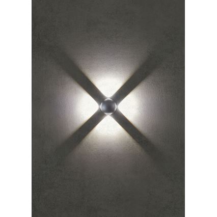 Redo 90500 - LED vägglampa för utomhusbruk MILESTONE 4xLED/3W/230V IP54 antracit