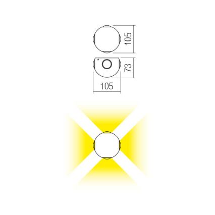 Redo 90500 - LED vägglampa för utomhusbruk MILESTONE 4xLED/3W/230V IP54 antracit