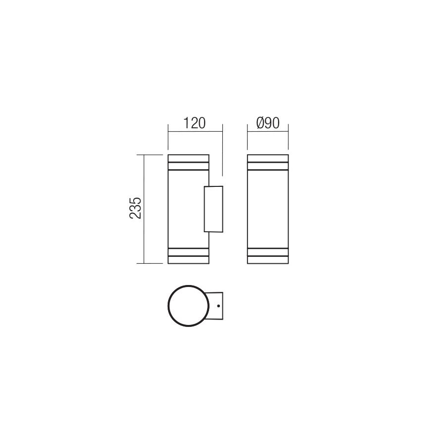 Redo 90518 - Vägglampa för utomhusbruk CARGO 2xGU10/28W/230V IP54 antracit