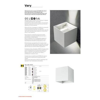 Redo 90552 - LED utomhusvägglampa VARY 2xLED/10W/230V 3000K IP54 vit
