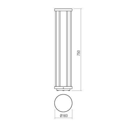 Redo 90579 - LED utomhuslampa KALEN LED/8W/230V 3000K 75 cm IP65 antracit