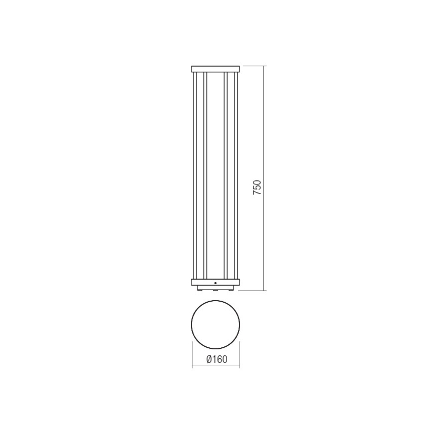 Redo 90579 - LED utomhuslampa KALEN LED/8W/230V 3000K 75 cm IP65 antracit