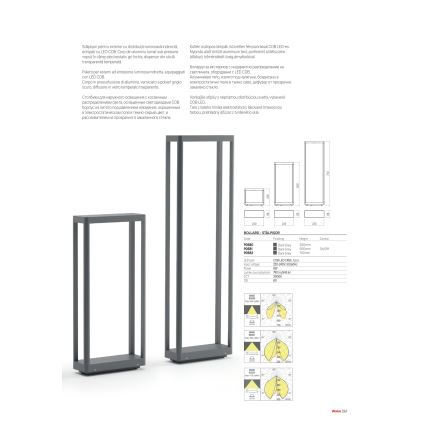 Redo 90581 - LED utomhuslampa WAKE LED/8W/230V 3000K 50 cm IP65 antracit