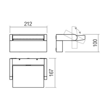 Redo 90585 - LED utomhusvägglampa FLIP LED/20W/230V 3000K CRI 90 IP54 brun