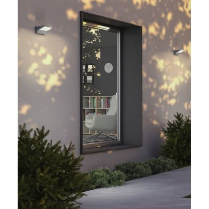 Redo 90587 - LED-utomhusvägglampa med sensor FLIP LED/20W/230V 3000K Ra 90 IP54 antracit