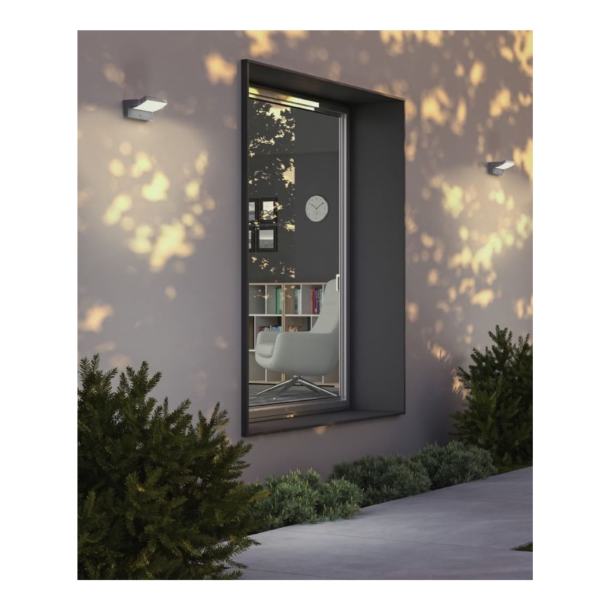 Redo 90587 - LED-utomhusvägglampa med sensor FLIP LED/20W/230V 3000K Ra 90 IP54 antracit