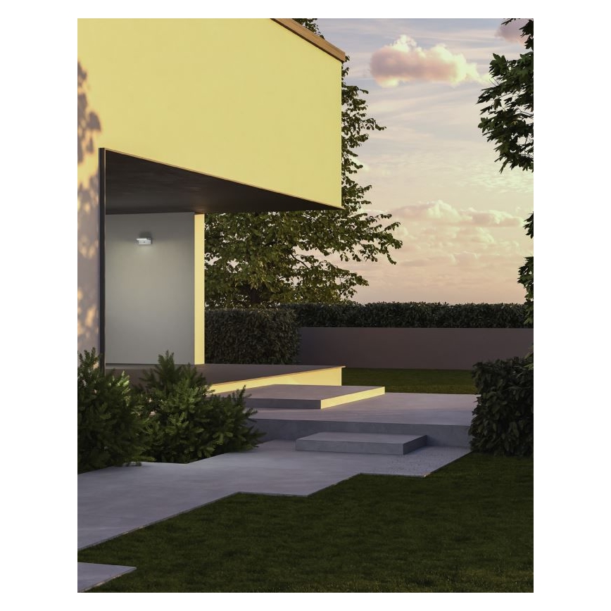Redo 90587 - LED-utomhusvägglampa med sensor FLIP LED/20W/230V 3000K Ra 90 IP54 antracit