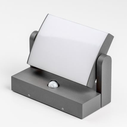Redo 90587 - LED-utomhusvägglampa med sensor FLIP LED/20W/230V 3000K Ra 90 IP54 antracit