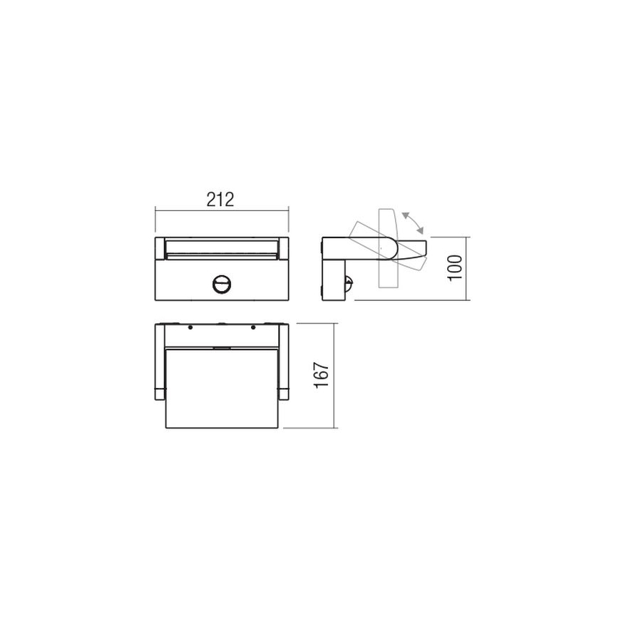 Redo 90587 - LED-utomhusvägglampa med sensor FLIP LED/20W/230V 3000K Ra 90 IP54 antracit