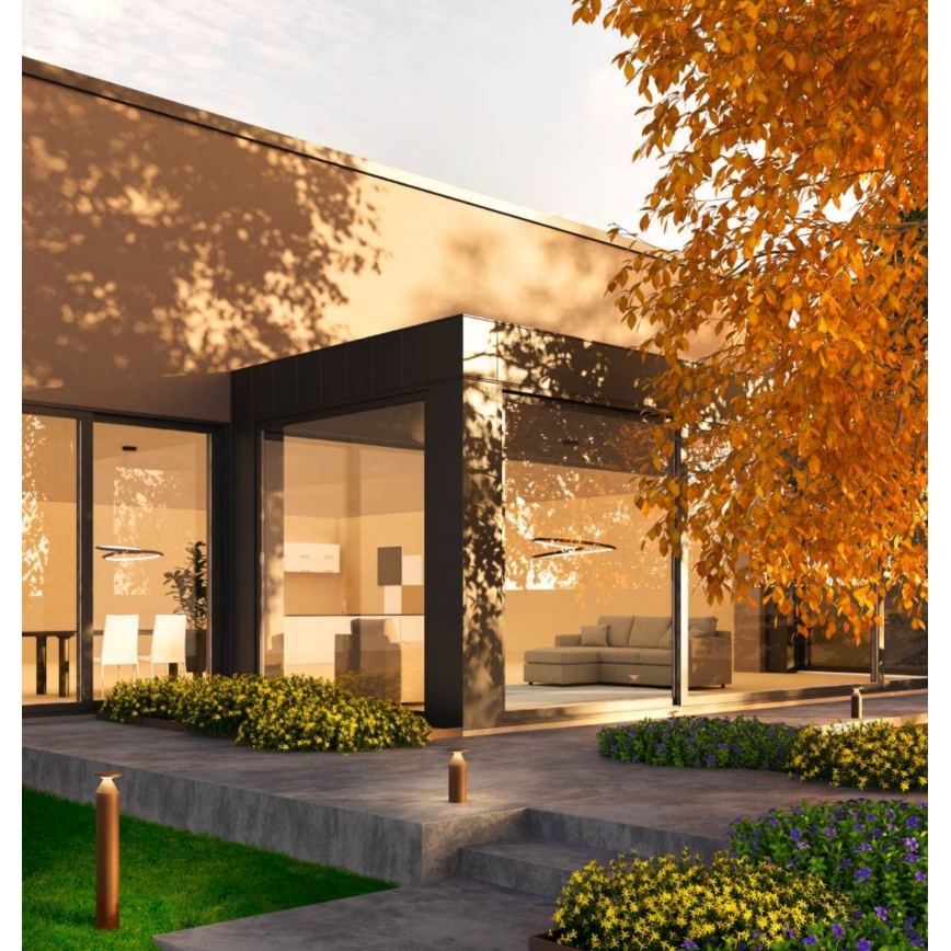 Redo 90590 - BIRO LED utomhuslampa 12W/230V 3000K 30 cm CRI 90 IP65 brun